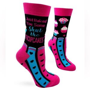 •Fresh Baked STFU Cakes• Colorful Novelty Crew Socks